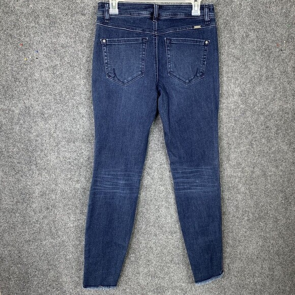 Inc.  Skinny Leg Jeans Women 6 Side Stripe Frayed Hems Whiskering - Picture 8 of 11